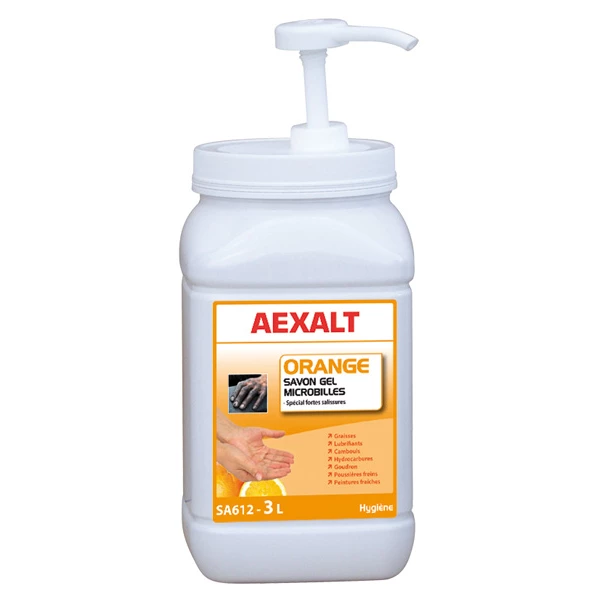 Savon Et Gel Microbilles Savon Gel Microbilles Sans Solvant Orange Bidon De 3 Litre Avec Pompe Aexalt SA612 3 Savon Et Gel Microbilles Savon Gel Microbilles Sans Solvant Orange Bidon De 3 Litre Avec Pompe Aexalt SA612