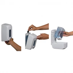 Distributeur De Savon Distributeur Savon Liquide Saneva Rossignol Capacité 1,1L ABS Blanc -Droguerie Soldes Boutique p257810 pic4