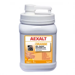 Savon Et Gel Microbilles Savon Gel Microbilles Sans Solvant Orange Bidon De 1 Litre Avec Pompe Aexalt SA611